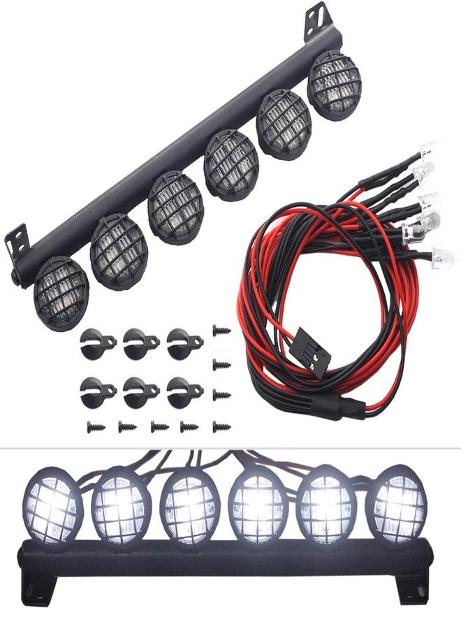 Share Goo ShareGoo RC 6Led LED Light Bar Headlight Metal Roof Lamp Compatible with Traxxas TRX4 Axial SCX10 90046 D90 RC4WD 1/10 RC Crawler Car - Image 1